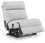 Social Pointe Pearl/Ash Power Armless Recliner from Ashley - Luna Furniture