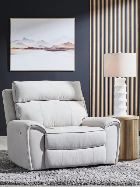 Social Pointe Pearl/Ash Power Recliner from Ashley - Luna Furniture