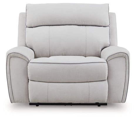Social Pointe Pearl/Ash Power Recliner from Ashley - Luna Furniture