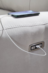 Social Pointe Pearl/Ash Power Recliner from Ashley - Luna Furniture