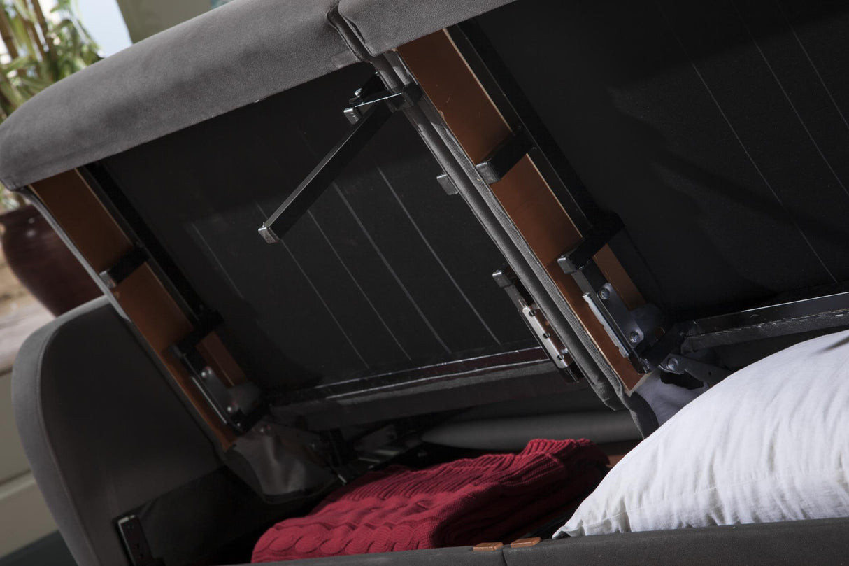 Flexy Zigana Charcoal Storage Sleeper Sofa from Bellona - Luna Furniture