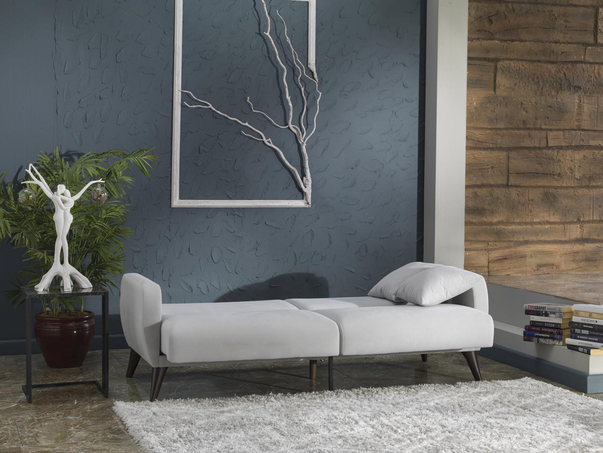 Flexy Zigana Light Gray Storage Sleeper Sofa from Bellona - Luna Furniture