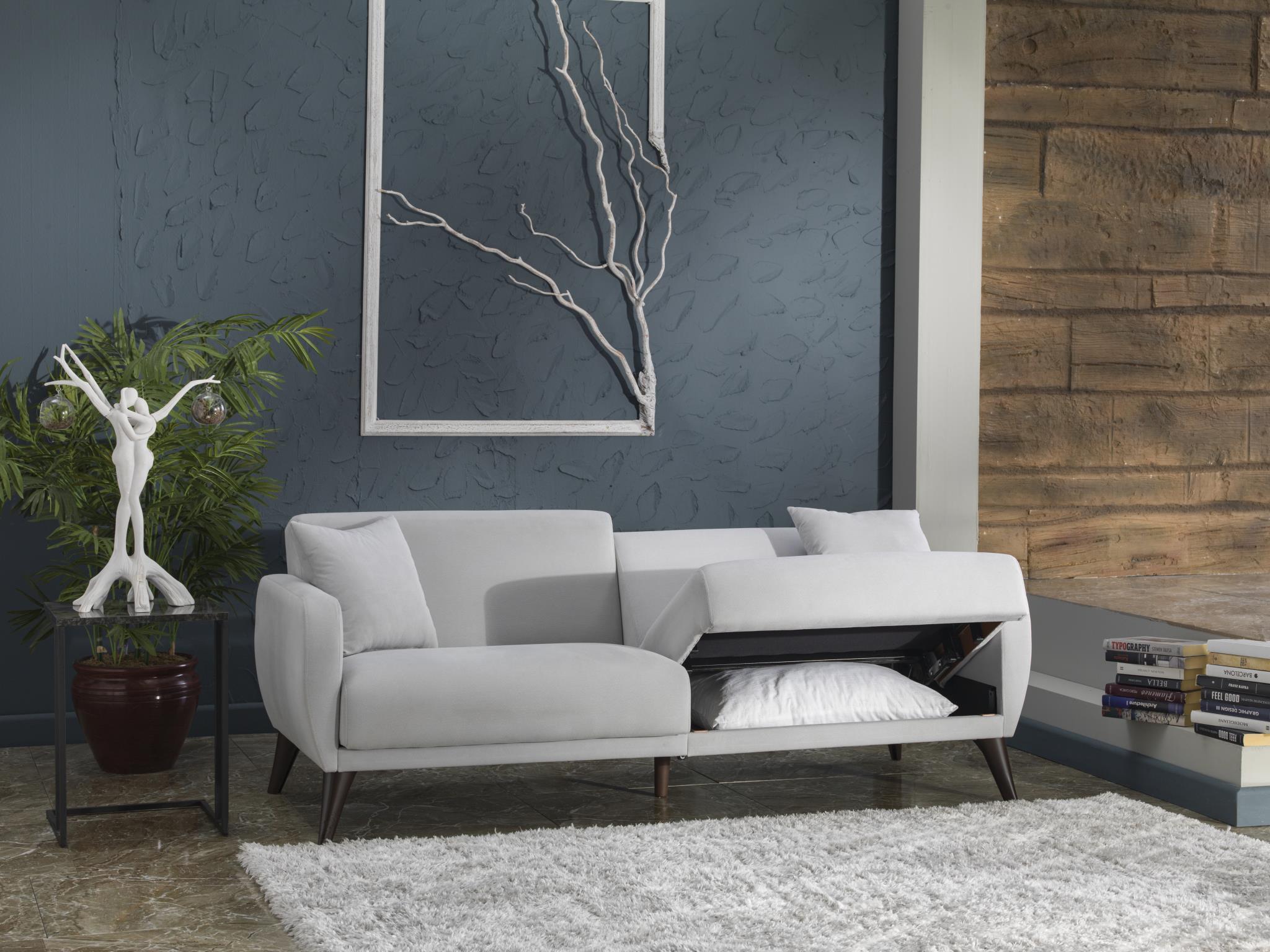 Flexy Zigana Light Gray Sofa In A Box Luna Furniture