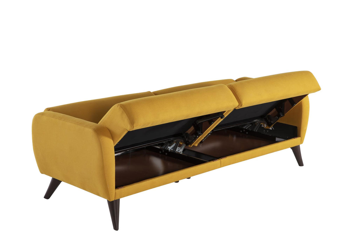 Flexy Zigana Yellow Storage Sleeper Sofa from Bellona - Luna Furniture