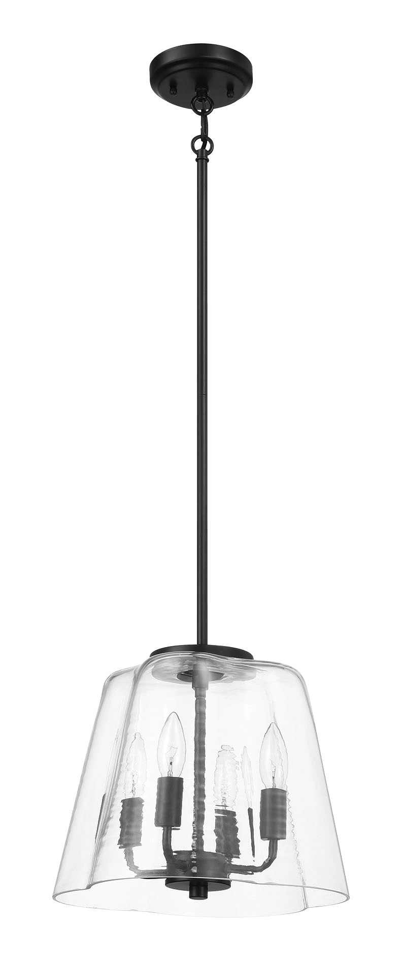 Soiree Four Candle Lights Pendant With Clear Glass - Black Finish from Midinmod - Luna Furniture