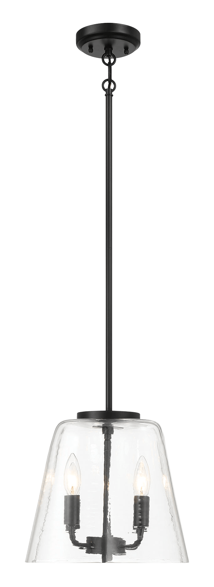 Soiree Four Candle Lights Pendant With Clear Glass - Black Finish from Midinmod - Luna Furniture