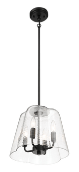 Soiree Four Candle Lights Pendant With Clear Glass - Black Finish from Midinmod - Luna Furniture
