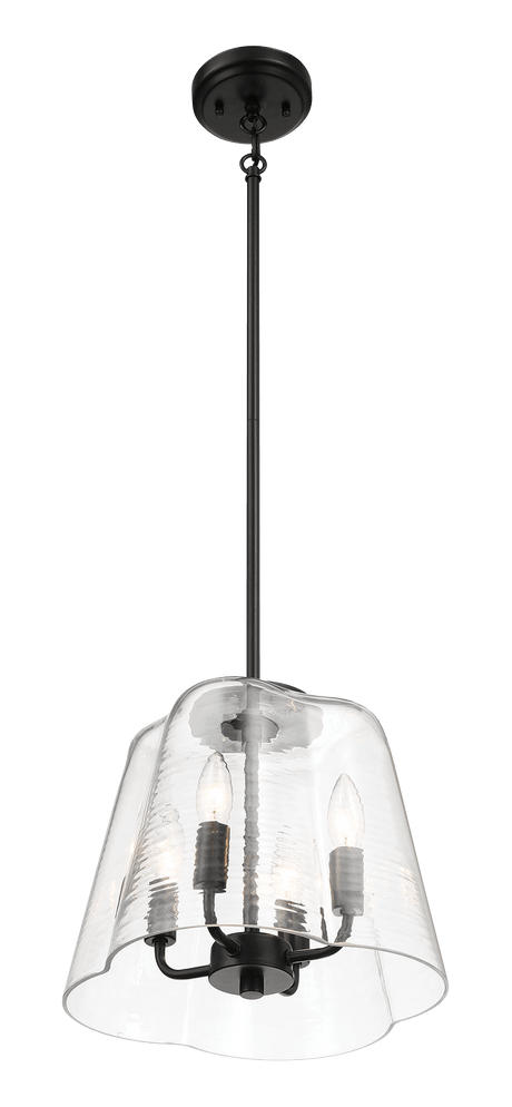 Soiree Four Candle Lights Pendant With Clear Glass - Black Finish from Midinmod - Luna Furniture