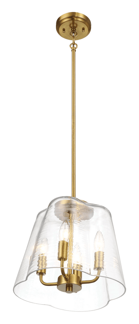 Soiree Four Candle Lights Pendant With Clear Glass - Satin Brass from Midinmod - Luna Furniture