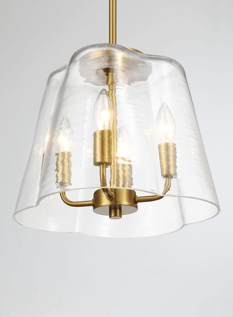 Soiree Four Candle Lights Pendant With Clear Glass - Satin Brass from Midinmod - Luna Furniture