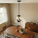 Soiree Four Candle Lights Pendant With Clear Glass - Black Finish from Ashcroft Furniture - Luna Furniture