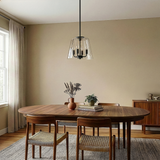 Soiree Four Candle Lights Pendant With Clear Glass - Black Finish from Ashcroft Furniture - Luna Furniture