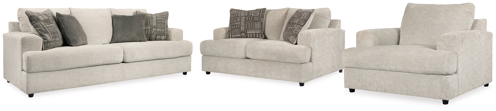 Soletren Sofa, Loveseat and Chair in Stone from Ashley - Luna Furniture
