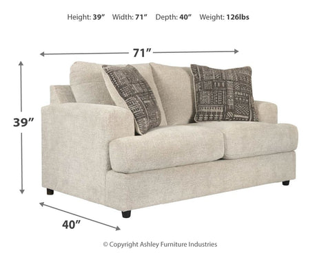 Soletren Sofa, Loveseat and Chair in Stone from Ashley Furniture - Luna Furniture