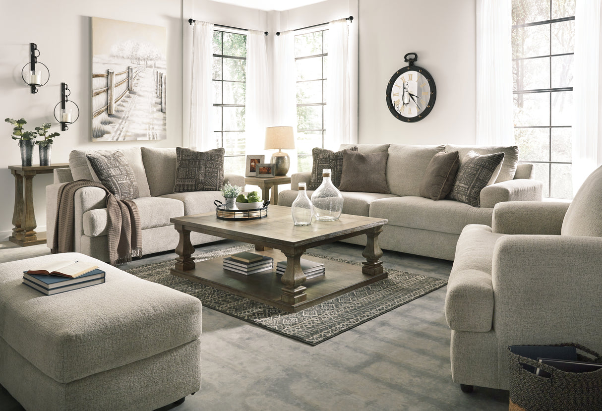Soletren Sofa, Loveseat, Chair and Ottoman in Stone from Ashley Furniture - Luna Furniture