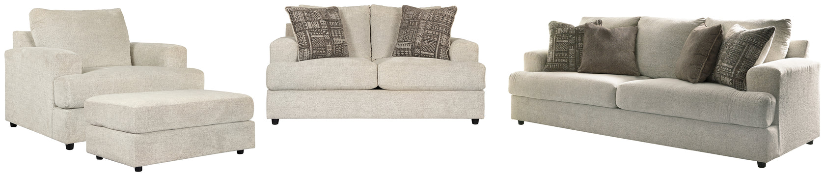 Soletren Sofa, Loveseat, Chair and Ottoman in Stone from Ashley Furniture - Luna Furniture
