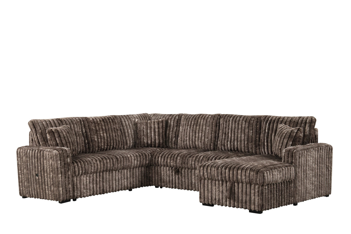 Sonic Brown Sectional With Pull-Out Bed from Happy Homes - Luna Furniture