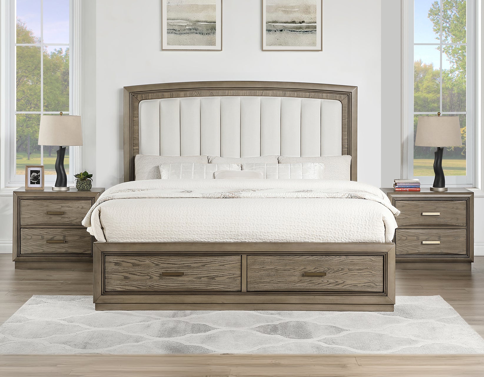 Sonoma 4-Piece Queen Upholstered Storage Platform Bedroom Set from Steve Silver - Luna Furniture