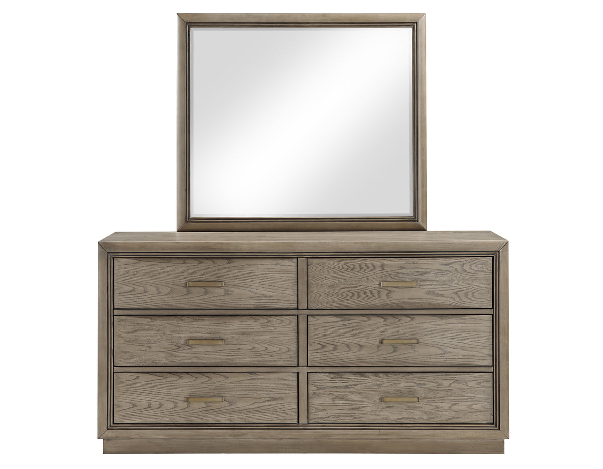 Sonoma 44″ Framed Mirror, Cocoa Gray Oak Finish With Mounting Brackets (Mirror Only) from Steve Silver - Luna Furniture