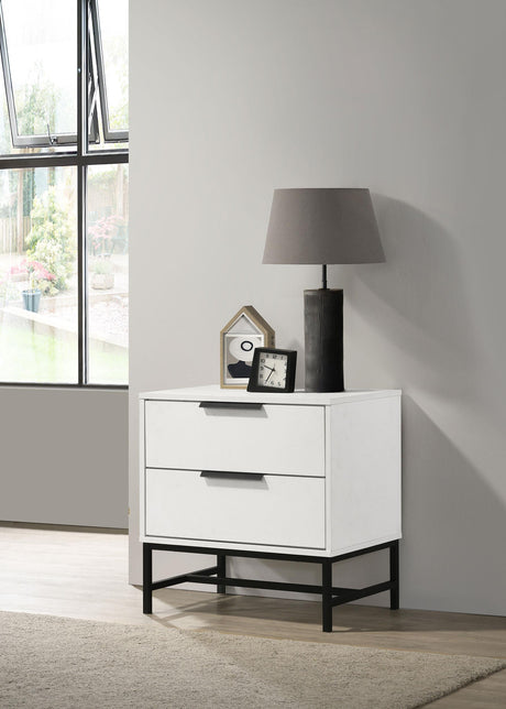 Sonora White 2-Drawer Nightstand Bedside Table from Coaster - Luna Furniture