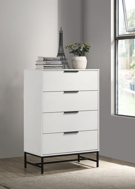 Sonora 4-drawer Bedroom Chest White - 224865