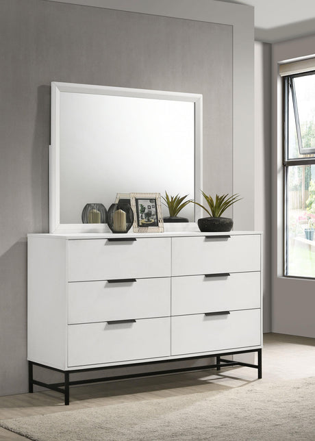 Sonora 6-drawer Dresser with Mirror White - 224863M