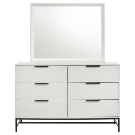 Sonora White 6-Drawer Dresser with Mirror from Coaster - Luna Furniture
