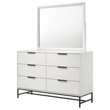 Sonora White 6-Drawer Dresser with Mirror from Coaster - Luna Furniture