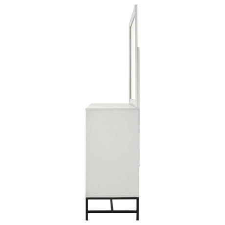 Sonora White 6-Drawer Dresser with Mirror from Coaster - Luna Furniture