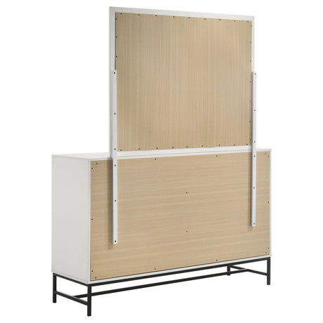 Sonora White 6-Drawer Dresser with Mirror from Coaster - Luna Furniture
