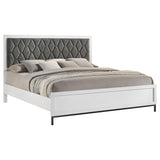Sonora White Eastern King Upholstered Panel Bed from Coaster - Luna Furniture