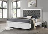 Sonora White Queen Upholstered Panel Bed from Coaster - Luna Furniture