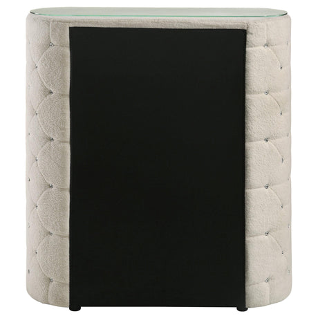 Sonya Ivory 5-Drawer Upholstered Bedroom Chest of Drawers from Coaster - Luna Furniture