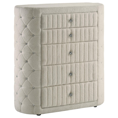 Sonya Ivory 5-Piece Upholstered Eastern King Bedroom Set from Coaster - Luna Furniture