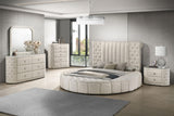 Sonya Ivory 6-Drawer Upholstered Bedroom Dresser with Mirror from Coaster - Luna Furniture
