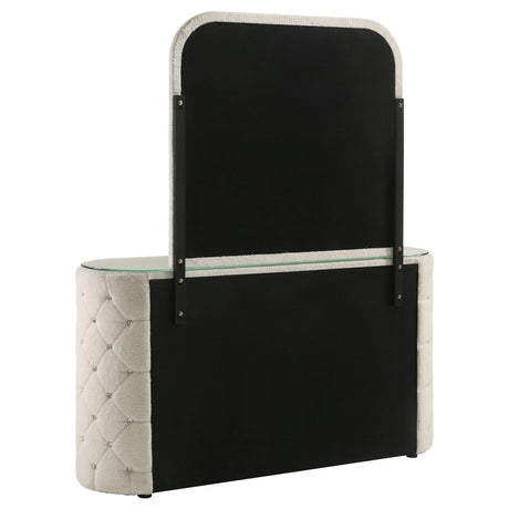 Sonya Ivory 6-Drawer Upholstered Bedroom Dresser with Mirror from Coaster - Luna Furniture