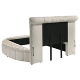 Sonya Ivory Upholstered Queen Round Storage Bed from Coaster - Luna Furniture
