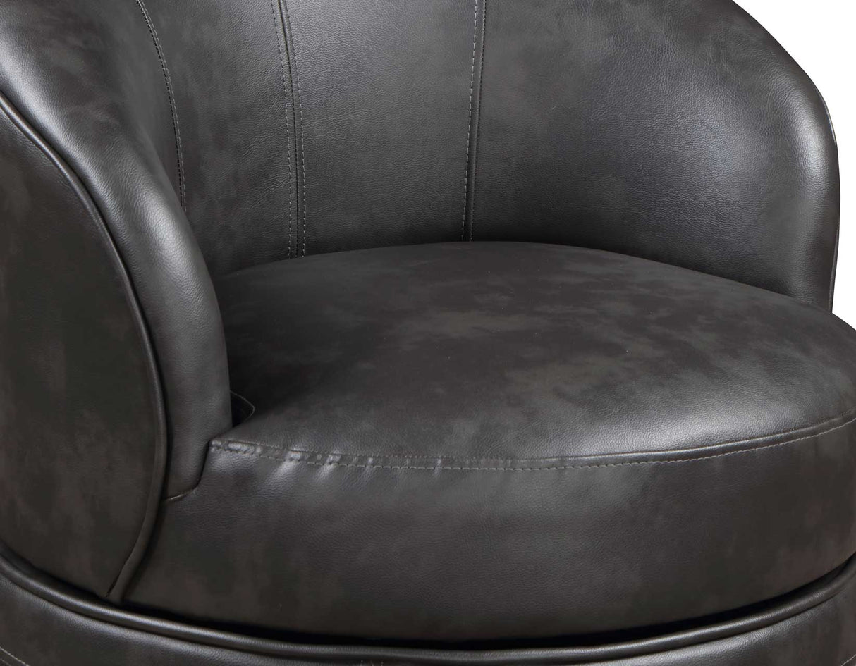 Sophia Gray Leatherette Swivel Accent Chair from Steve Silver - Luna Furniture