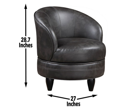 Sophia Gray Leatherette Swivel Accent Chair from Steve Silver - Luna Furniture