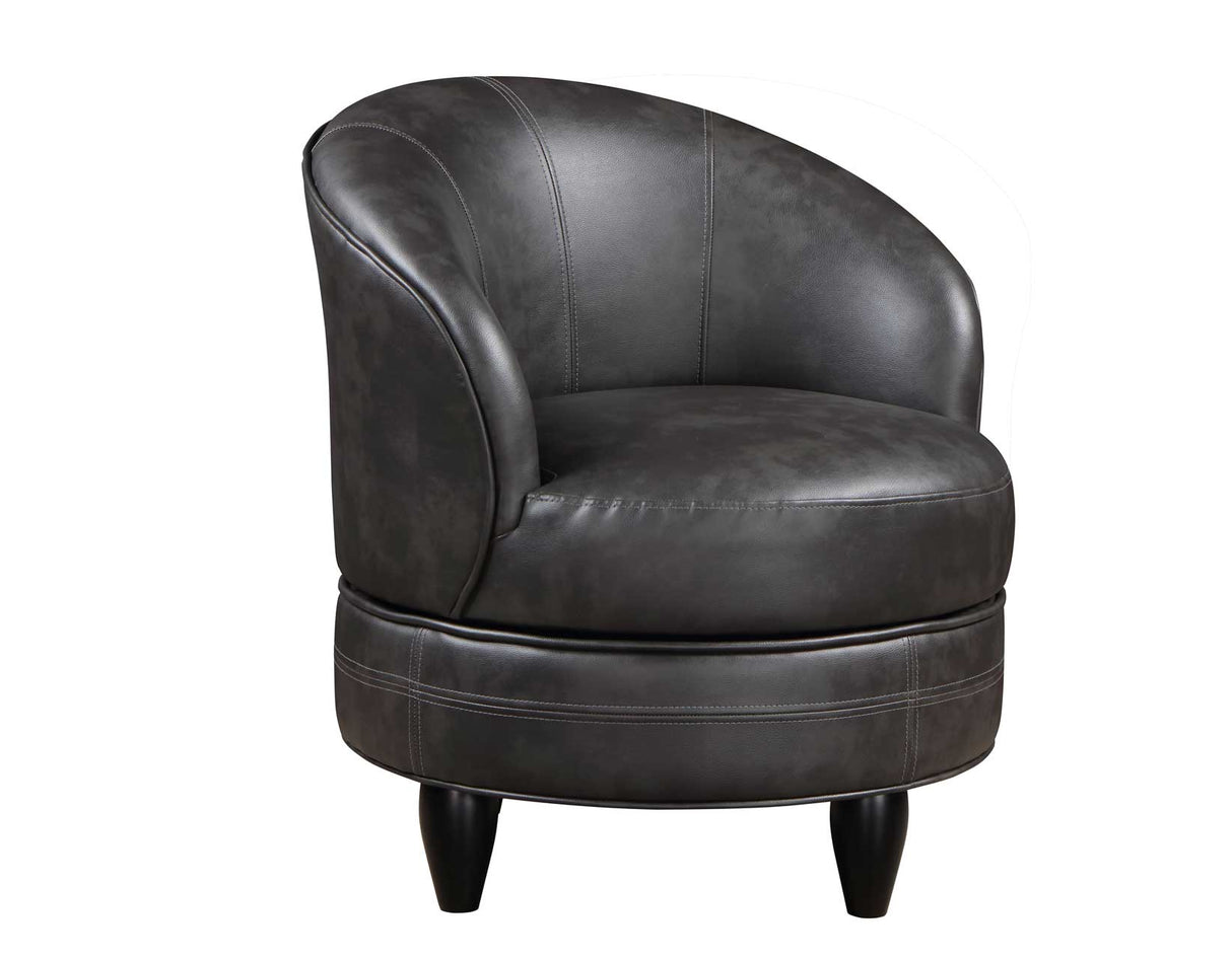 Sophia Gray Leatherette Swivel Accent Chair from Steve Silver - Luna Furniture