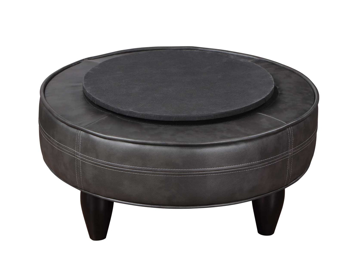 Sophia Gray Leatherette Swivel Accent Chair from Steve Silver - Luna Furniture