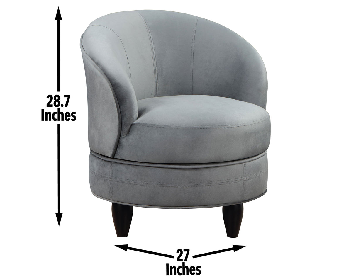 Sophia Gray Velvet Swivel Accent Chair from Steve Silver - Luna Furniture