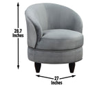 Sophia Gray Velvet Swivel Accent Chair from Steve Silver - Luna Furniture