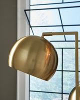 Sorcha Gold Finish/Black Floor Lamp from Ashley Furniture - Luna Furniture