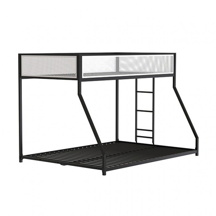 Southall Matte Black/Matte White Twin/full Metal Bunk Bed from Furniture of America - Luna Furniture