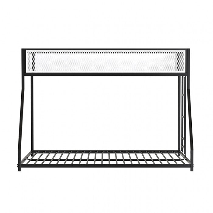 Southall Matte Black/Matte White Twin/full Metal Bunk Bed from Furniture of America - Luna Furniture