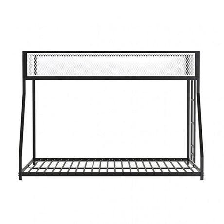 Southall Matte Black/Matte White Twin/Full Metal Bunk Bed from Furniture of America - Luna Furniture