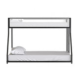 Southall Matte Black/Matte White Twin/full Metal Bunk Bed from Furniture of America - Luna Furniture