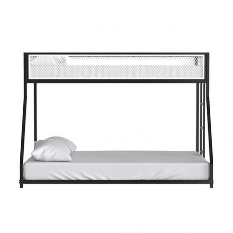 Southall Matte Black/Matte White Twin/Full Metal Bunk Bed from Furniture of America - Luna Furniture