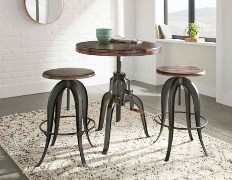 Sparrow Brown/Black Adjustable Height Dining Set from Steve Silver - Luna Furniture